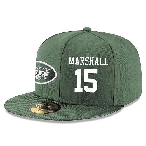 NFL New York Jets #15 Brandon Marshall Stitched Snapback Adjustable Player Hat - Green/White